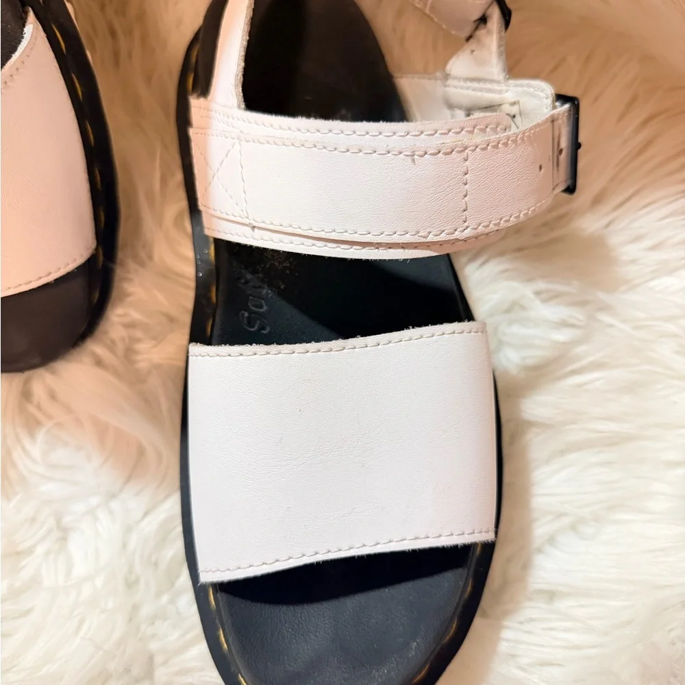 Dr. Martens Women's Voss Leather Strap Platform Sandals White Size 7